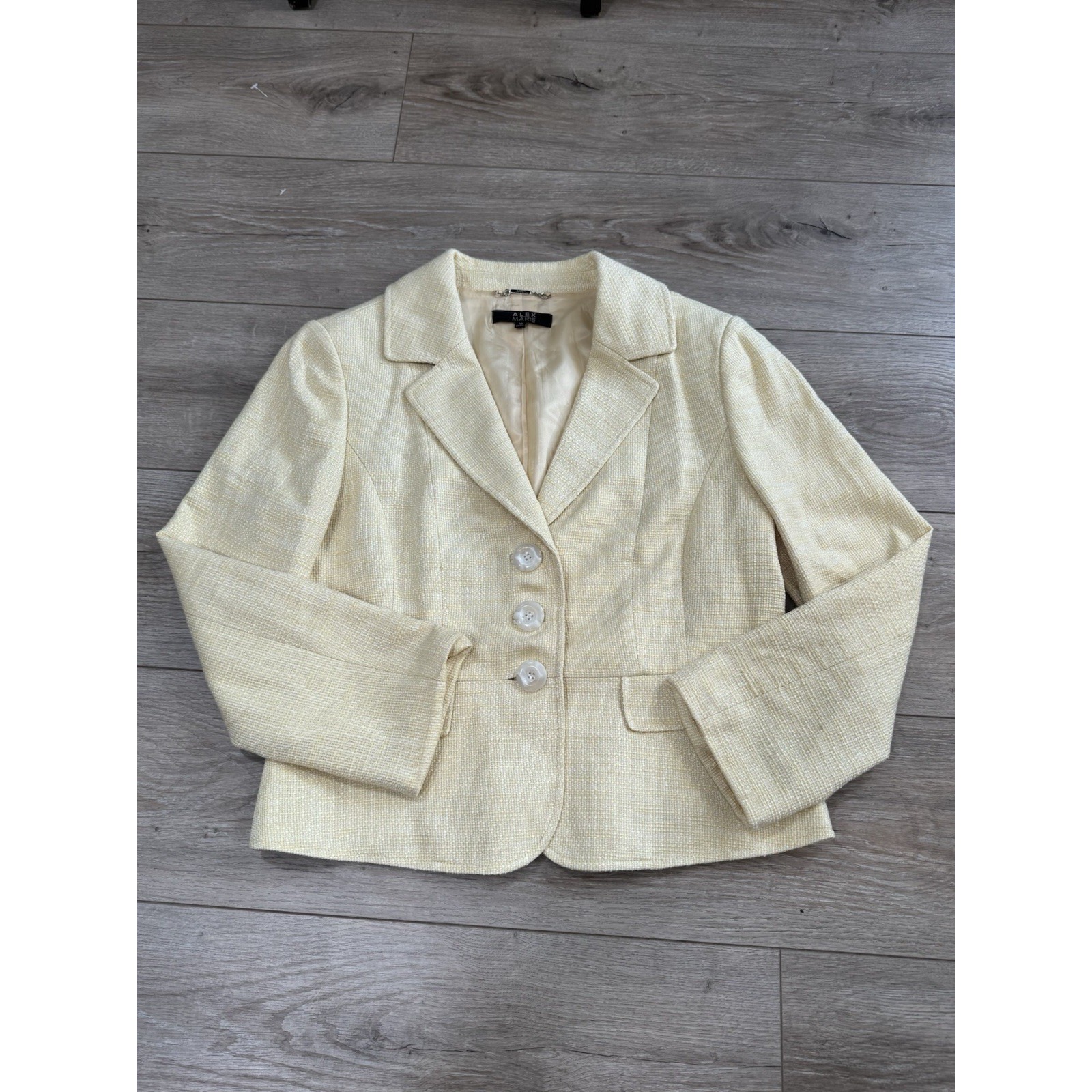 Alex Marie Size 10 Ivory Women's Suit Jacket Blazer